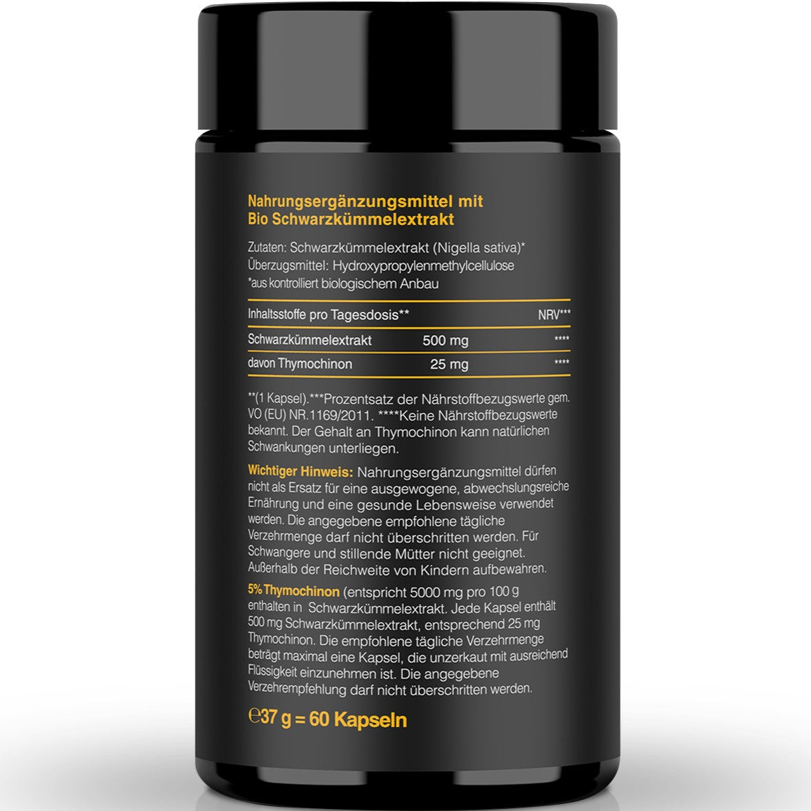 12x Bio Schwarzkümmelöl Kapseln - hochdosiert - 5% Thymochinon - 60 Kapseln