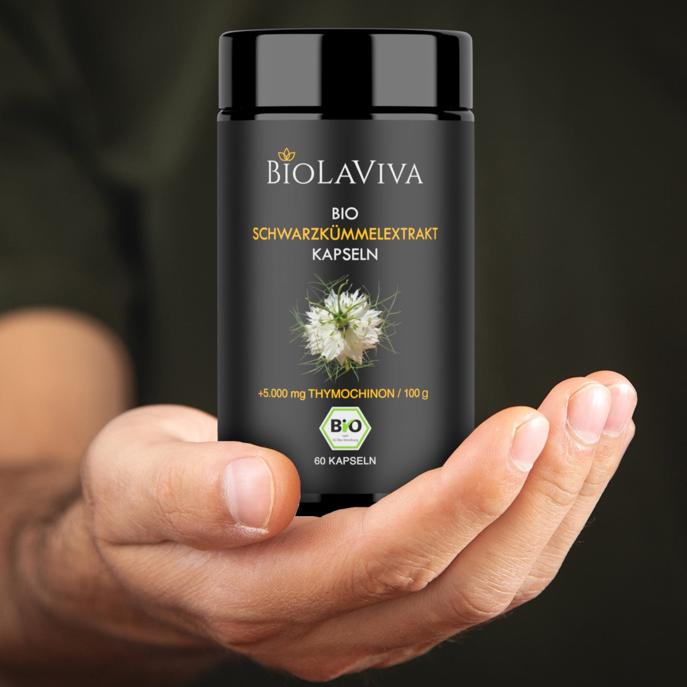 12x Bio Schwarzkümmelöl Kapseln - hochdosiert - 5% Thymochinon - 60 Kapseln
