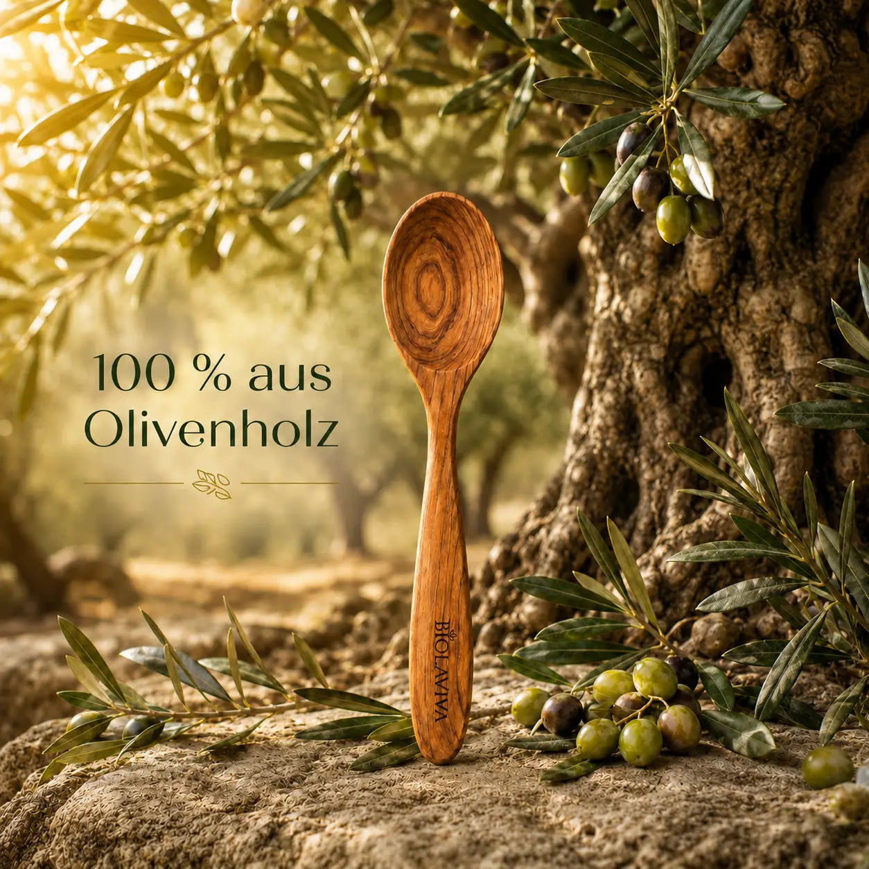Olivenholz Löffel – handgefertigt 20 cm