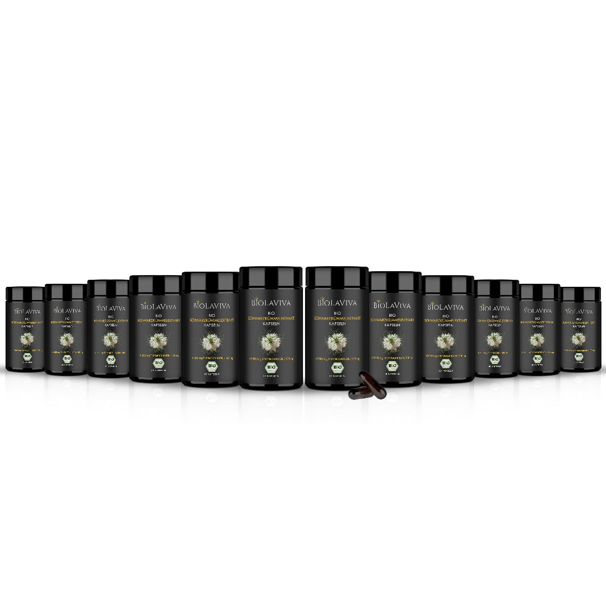 12× Bio Schwarzkümmelöl Kapseln - ungefiltert - 240 Kapseln