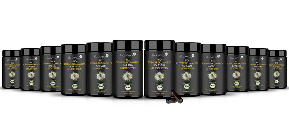 12× Bio Schwarzkümmelöl Kapseln - ungefiltert - 240 Stück