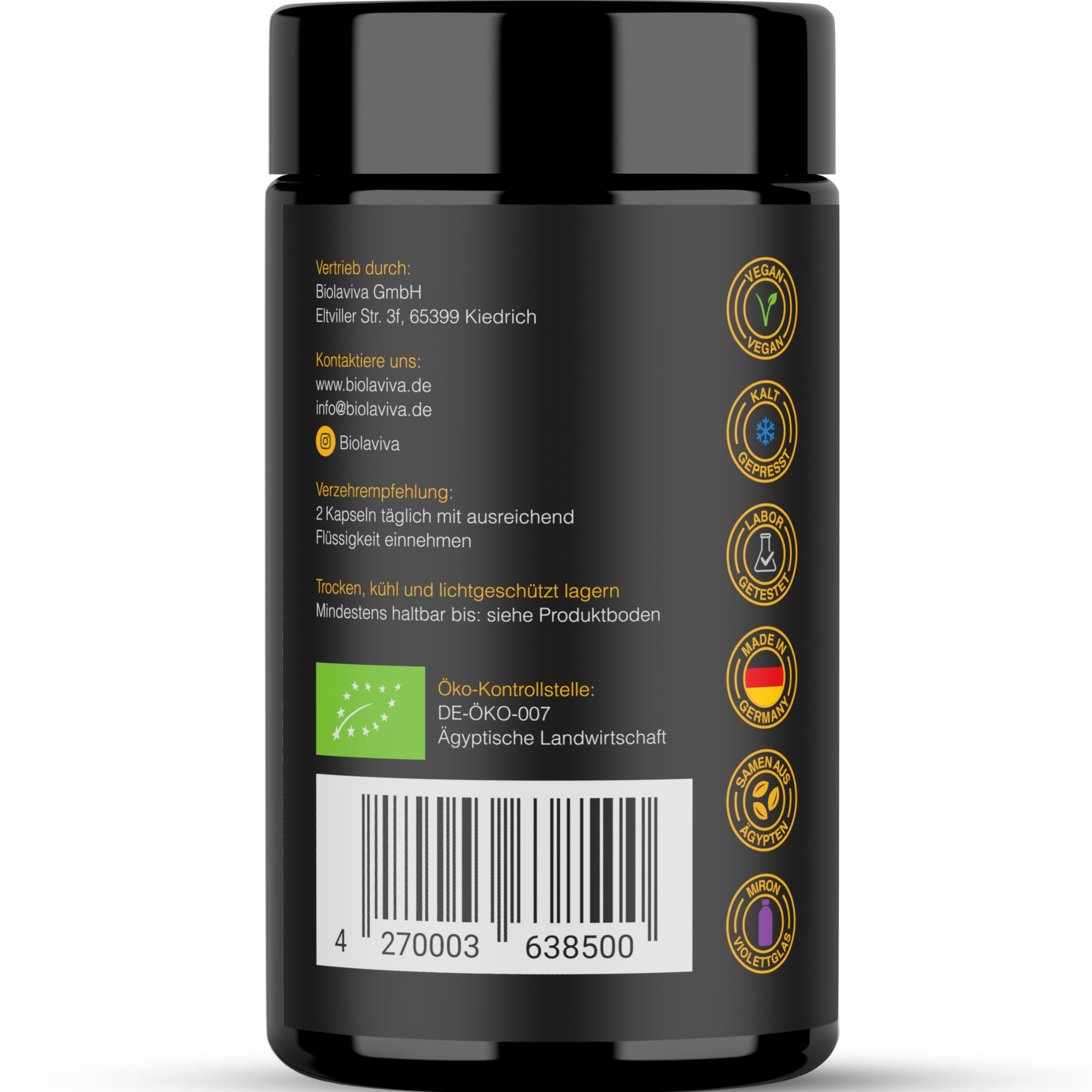 12× Bio Schwarzkümmelöl Kapseln - ungefiltert - 240 Kapseln