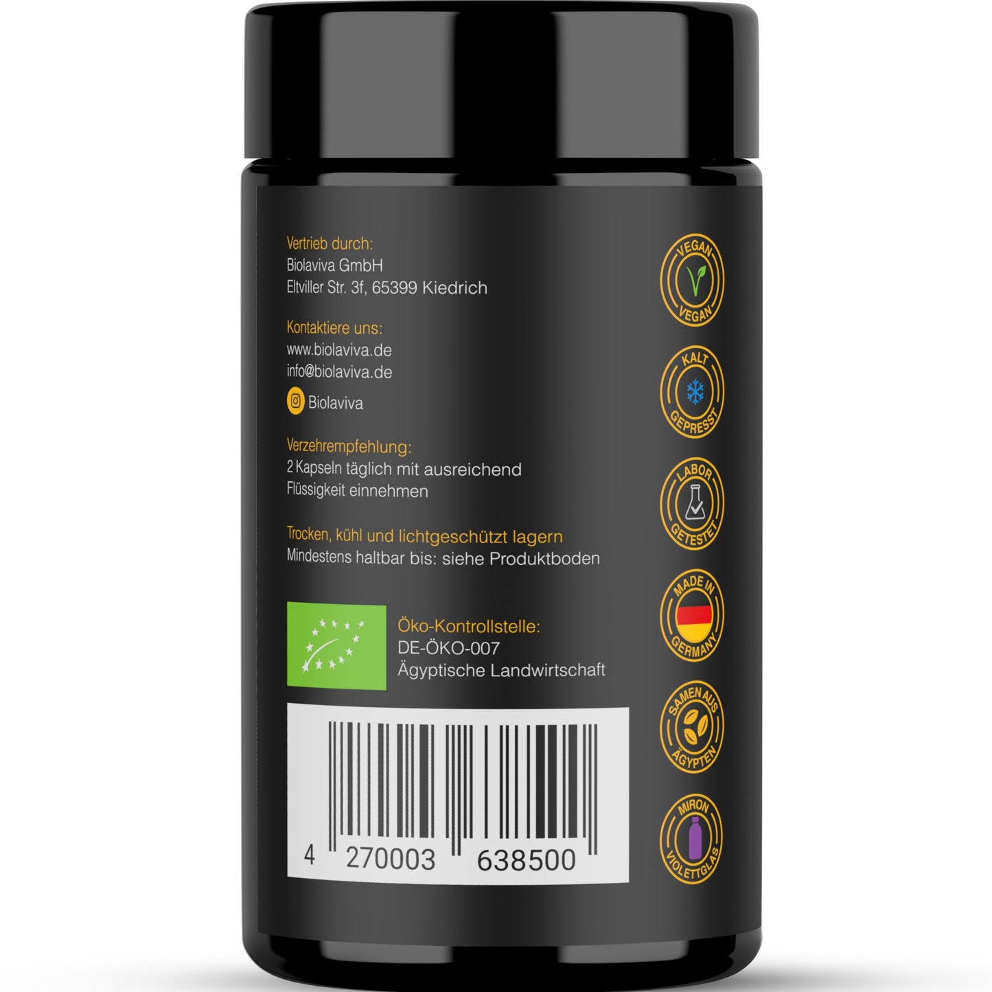 1× Schwarzkümmelöl Kapseln - ungefiltert - 240 Stück