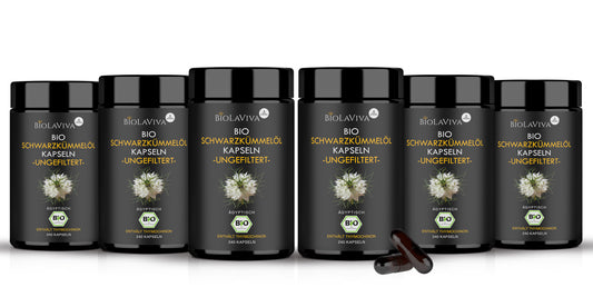 6× Bio Schwarzkümmelöl Kapseln - ungefiltert - 240 Stück
