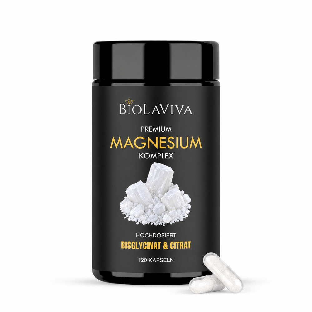 Premium Magnesium Komplex Kapseln - Bisglycinat &amp; Citrat - hochdosiert