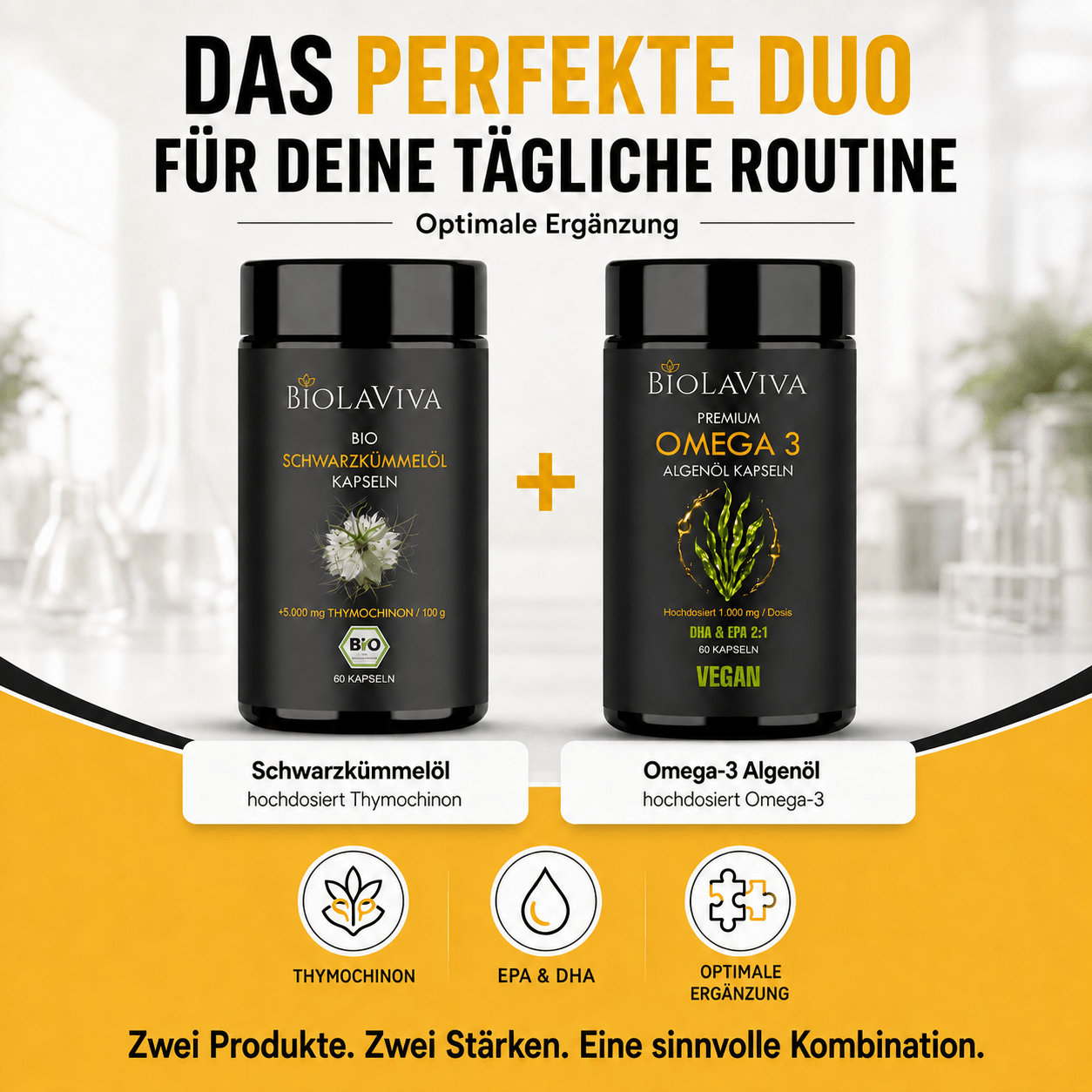 Premium Omega 3 Algenöl Kapseln - hochdosiert - vegan