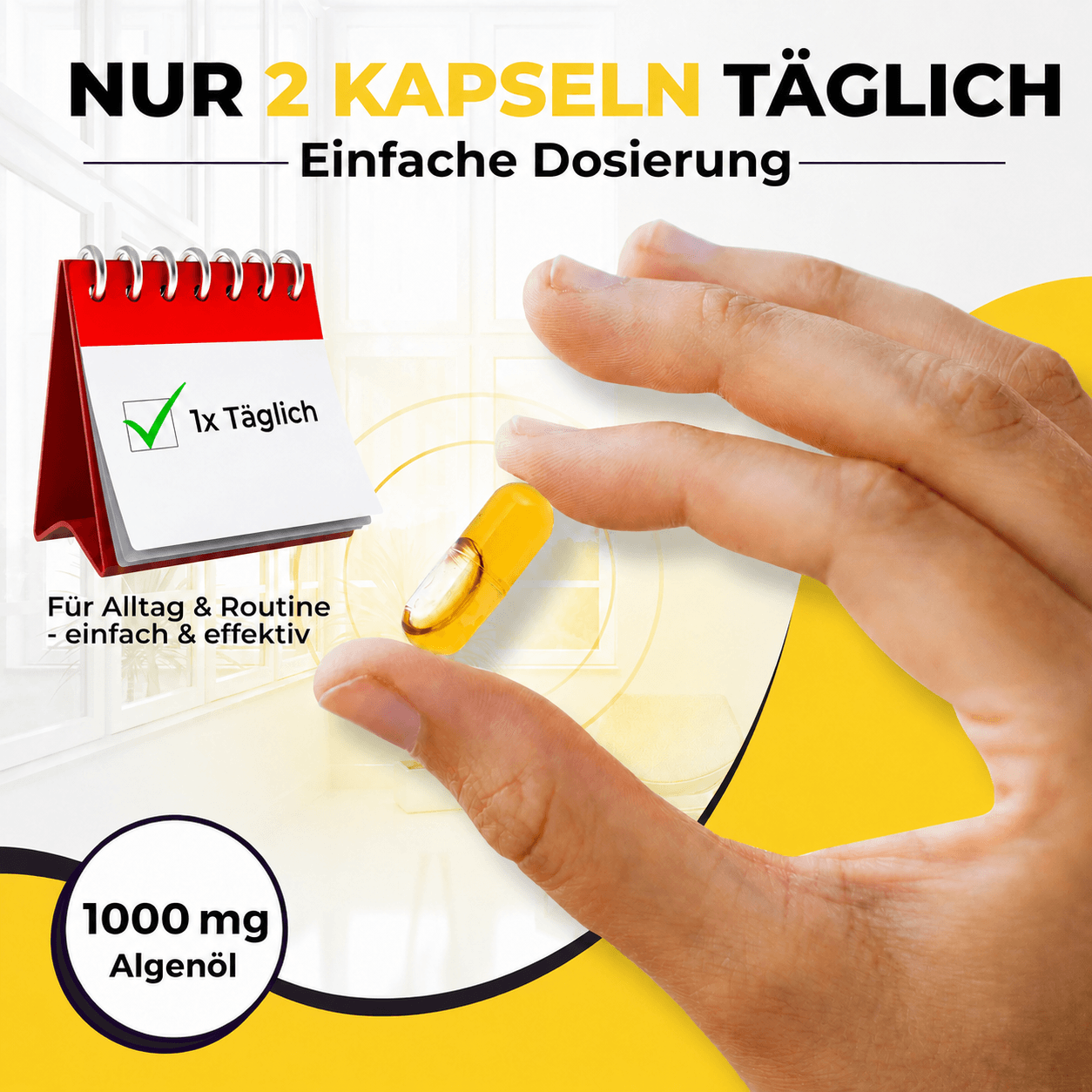 Premium Omega 3 Algenöl Kapseln - hochdosiert - vegan