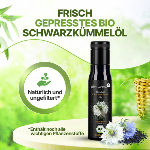 12× Bio Schwarzkümmelöl ungefiltert 100ml