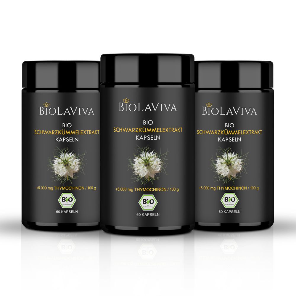 3x Schwarzkümmelöl Kapseln 5% Thymochinon