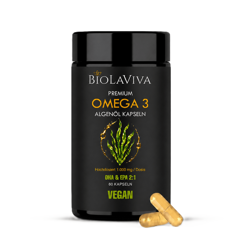 Premium Omega 3 Algenöl Kapseln - hochdosiert - vegan